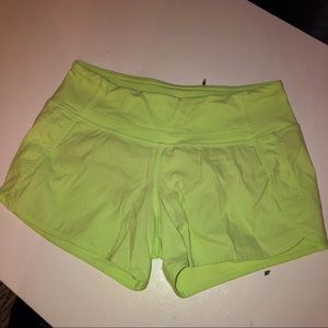 Green lululemon shorts